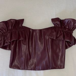 Ruffled Off Shoulder Crop Top